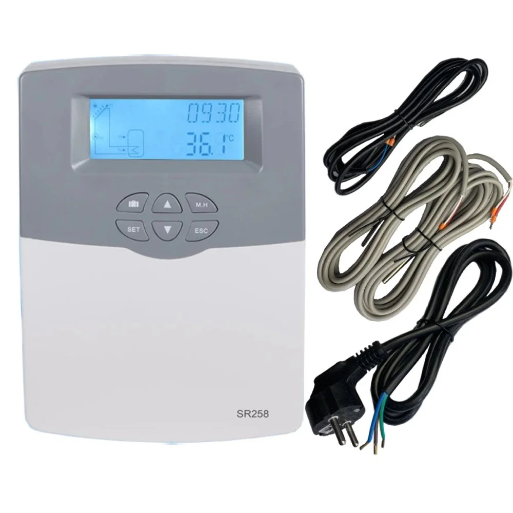 SR258 Solar Water Heater Controller WIFI Optional Backup Heating Control Pump Control Thermal Disinfection Function Controller