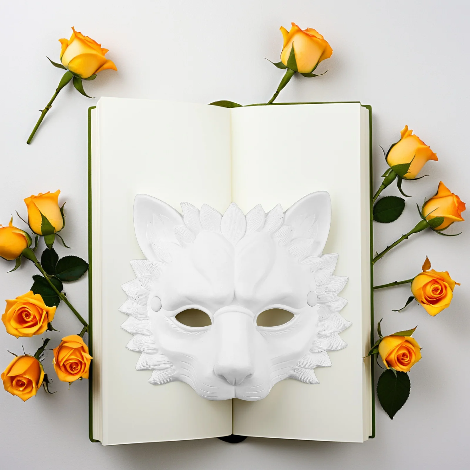 หน้ากากสิงโต 3 มิติ 1 ชิ้น สีขาว สำหรับงานฮาโลวีน คอสเพลย์ ปาร์ตี้ เต้นรำ งานแฟนซี ตกแต่งงานเทศกาล หน้ากากเต้นรำ