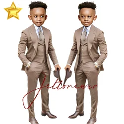 Handcrafted Boy's 3-Piece Suit Set Perfect for Weddings Formal Kids 2-16 Years Old Blazer White Blazer