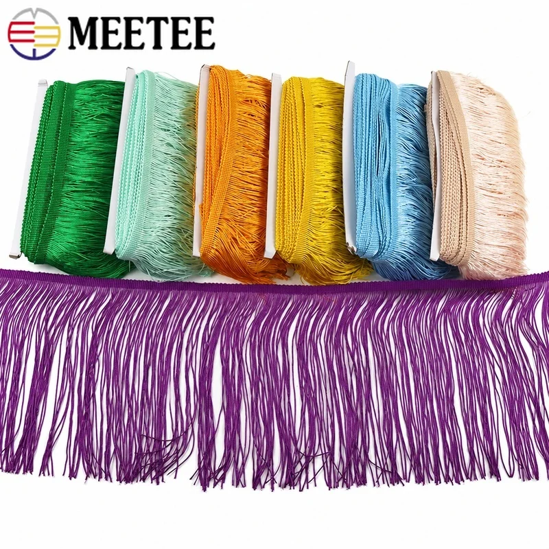 

5/10Yards 30cm Long Tassel Fringe Lace Trim Colorful Polyester Ribbon for Latin Dress Curtain Decor Trimmings Sewing Accessories