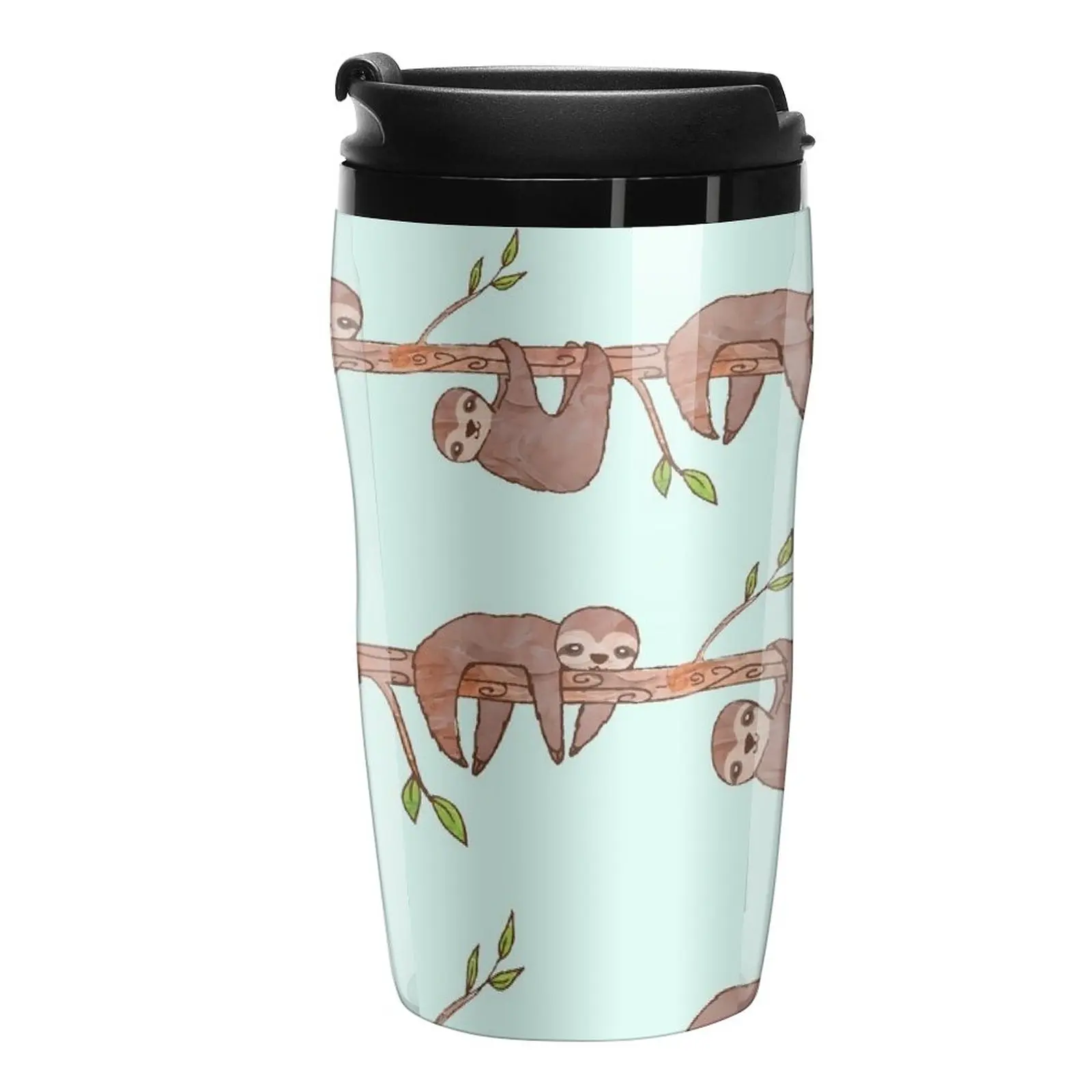 New Baby Sloths hanging on Tree Pattern Travel Coffee Mug Coffe Cup Pretty Coffee Cup Cups Coffee Coffee Mugs