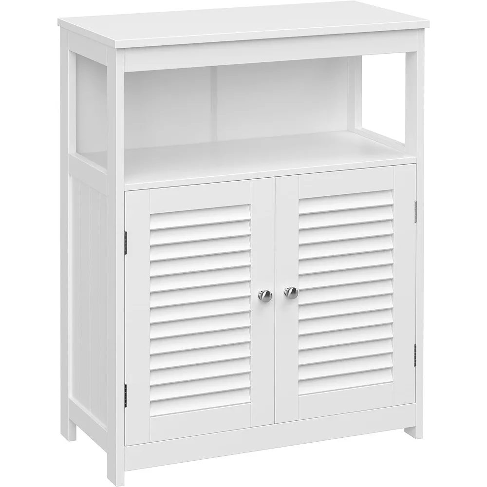 

Bathroom Floor Cabinet, Bathroom Storage Cabinet, Freestanding, with Double Shutter Doors and Adjustable Shelf, for Bath