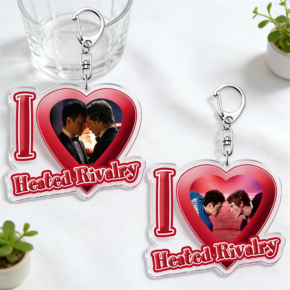 Hot I Love Heated Rivalry TV Show Keychain for Accessories Shane Hollander Ilya Rozanov Heart Keyring Jewelry Fans Friends Gifts