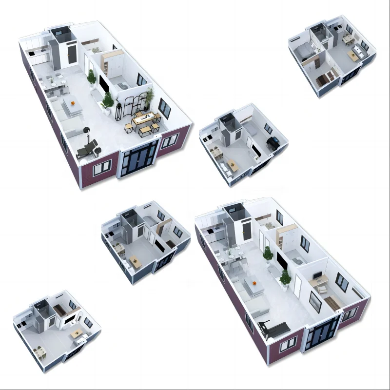 Folding House Easy Install 20ft 40ft with 2 3 4 Bedroom Modular Home Foldable Expandable Container Prefab House