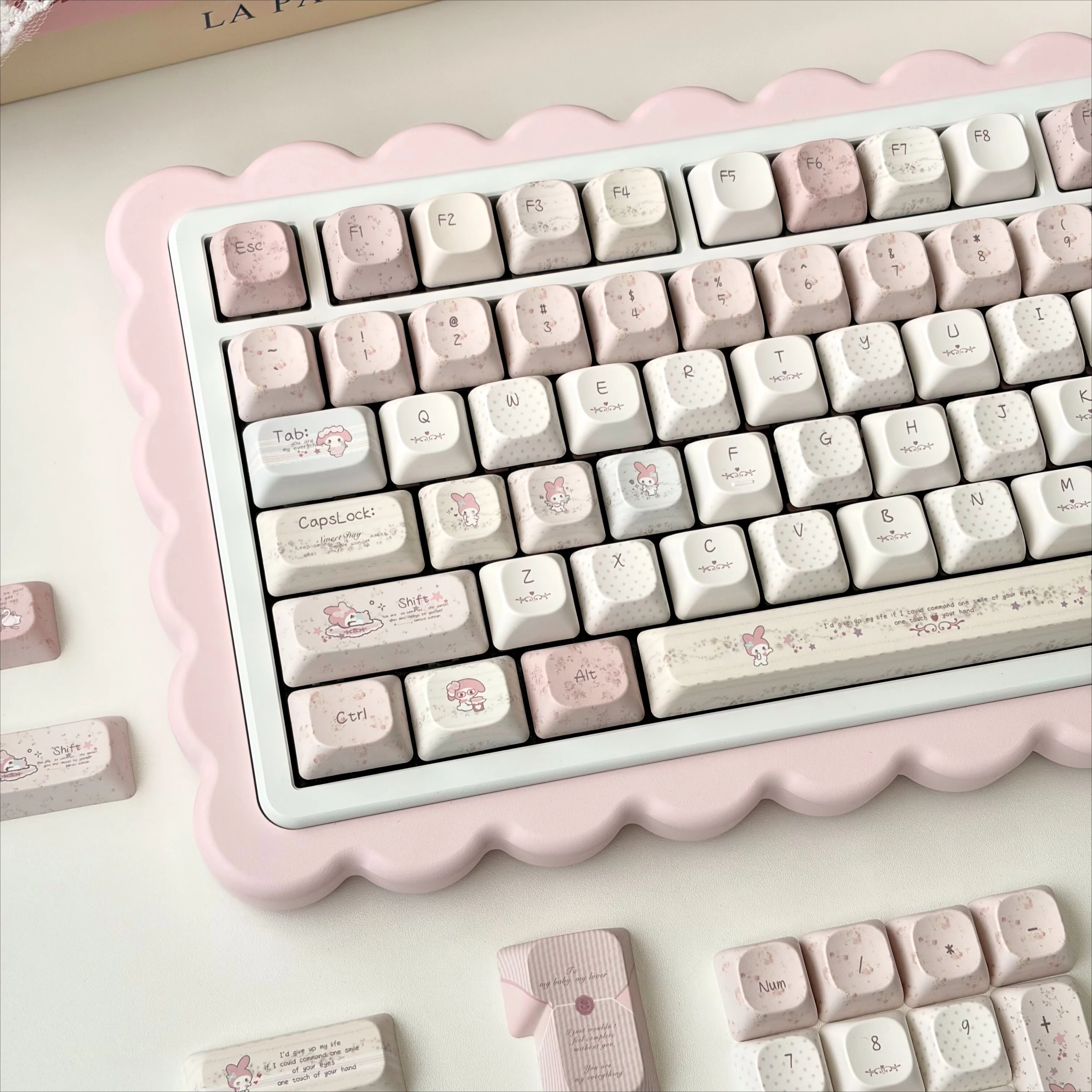 Kawaii Sanrio My Melody Themed Keycap Set MOA DMA Profile Anime Keycaps for  MX Switches Alice ISO Layout Mechanical Keyboards