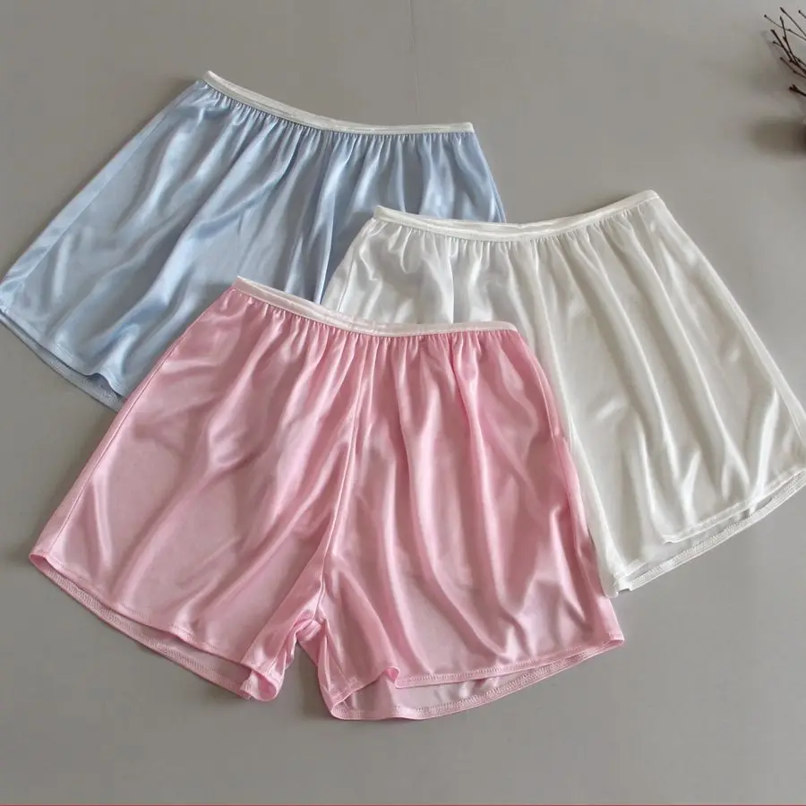 Loose Short Women Pants Liner Slip Thin Satin Underpants for Dress See Through Safety Shorts Knickers Lingerie Kecks Teenager