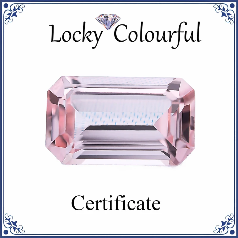 

Lab Grown Sapphire Morgan Pink VVS1 Emerald Cut Charms Gemstone for DIY Jewelry Making Rings Materials Selectable AGLCertificate