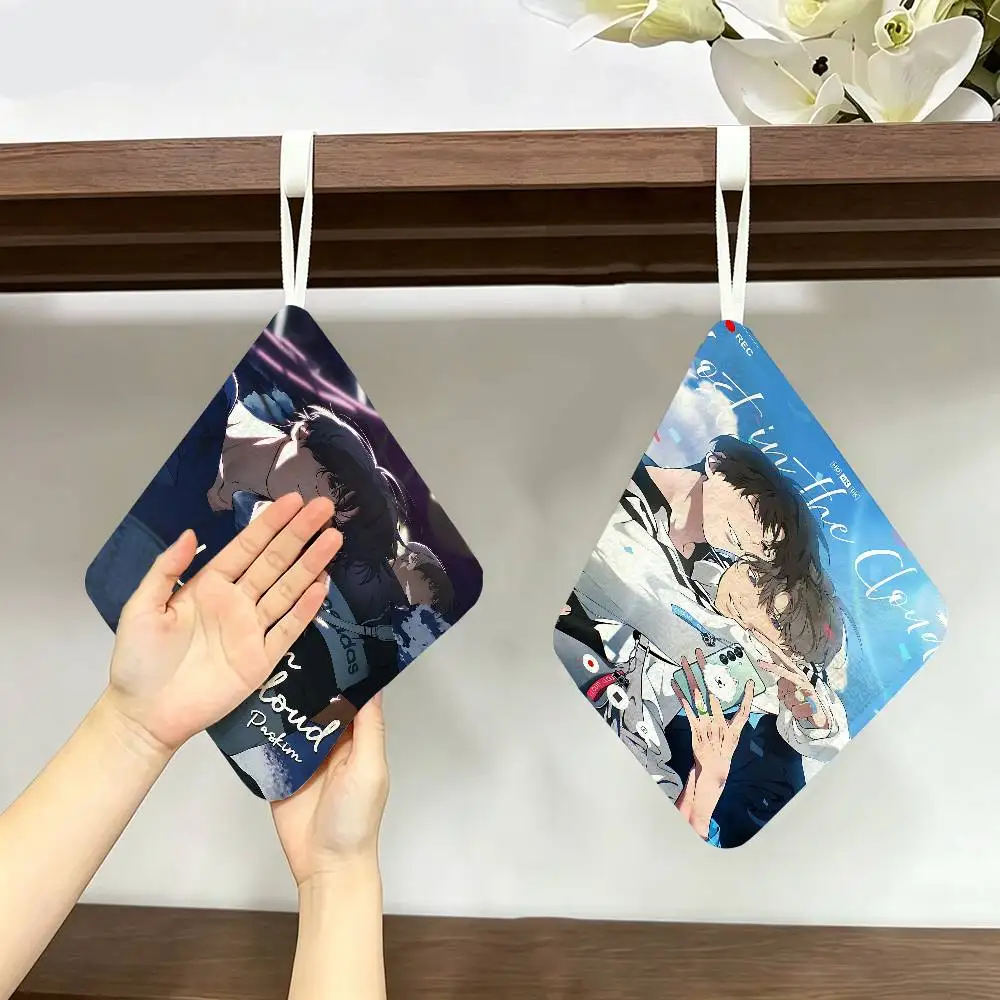 Anime L-Lost In The Cloud boy Polyester Cotton Hand Wiping Towel, Hanging Design, Durable for Household Restaurant Toilet Use