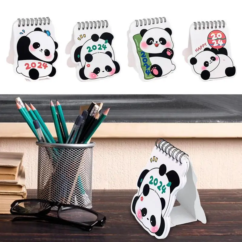 Mini Desk Calendar 2024 18 Months Monthly Calendar June 2023 Dec 2024 Small Calendar With Cute Pandas Design Portable Desktop