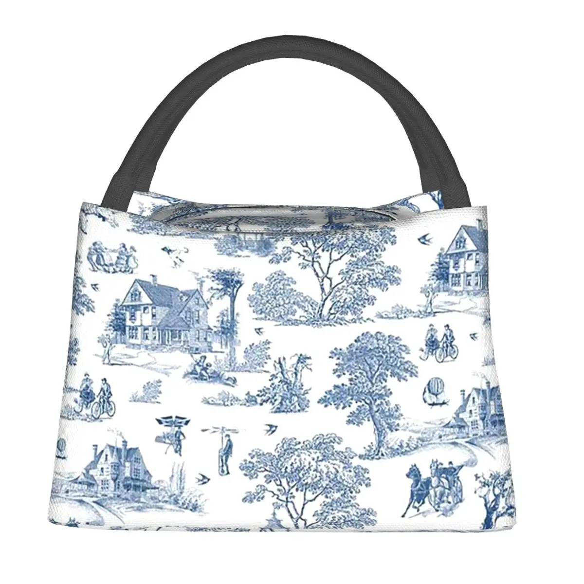 

Термосумка для обедов с французским мотивом Toile De Jouy для женщин и детей, герметичная, для хранения продуктов, термосумка-тоут