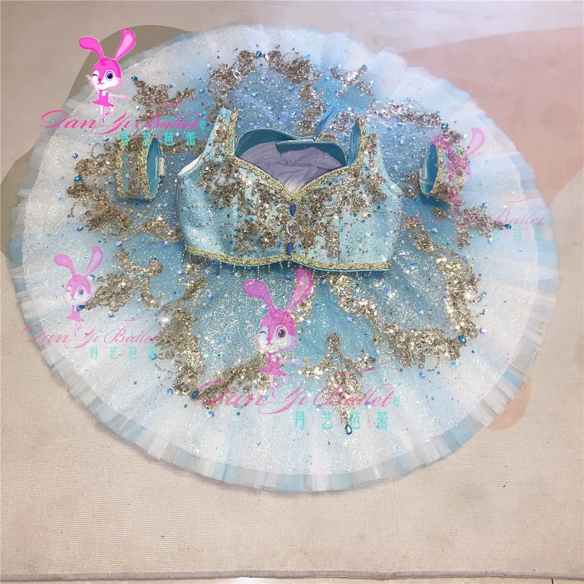 Danyi professional ballet blue-green 2-section pirate performance dress plate skirt tutu dress competition costume performance c