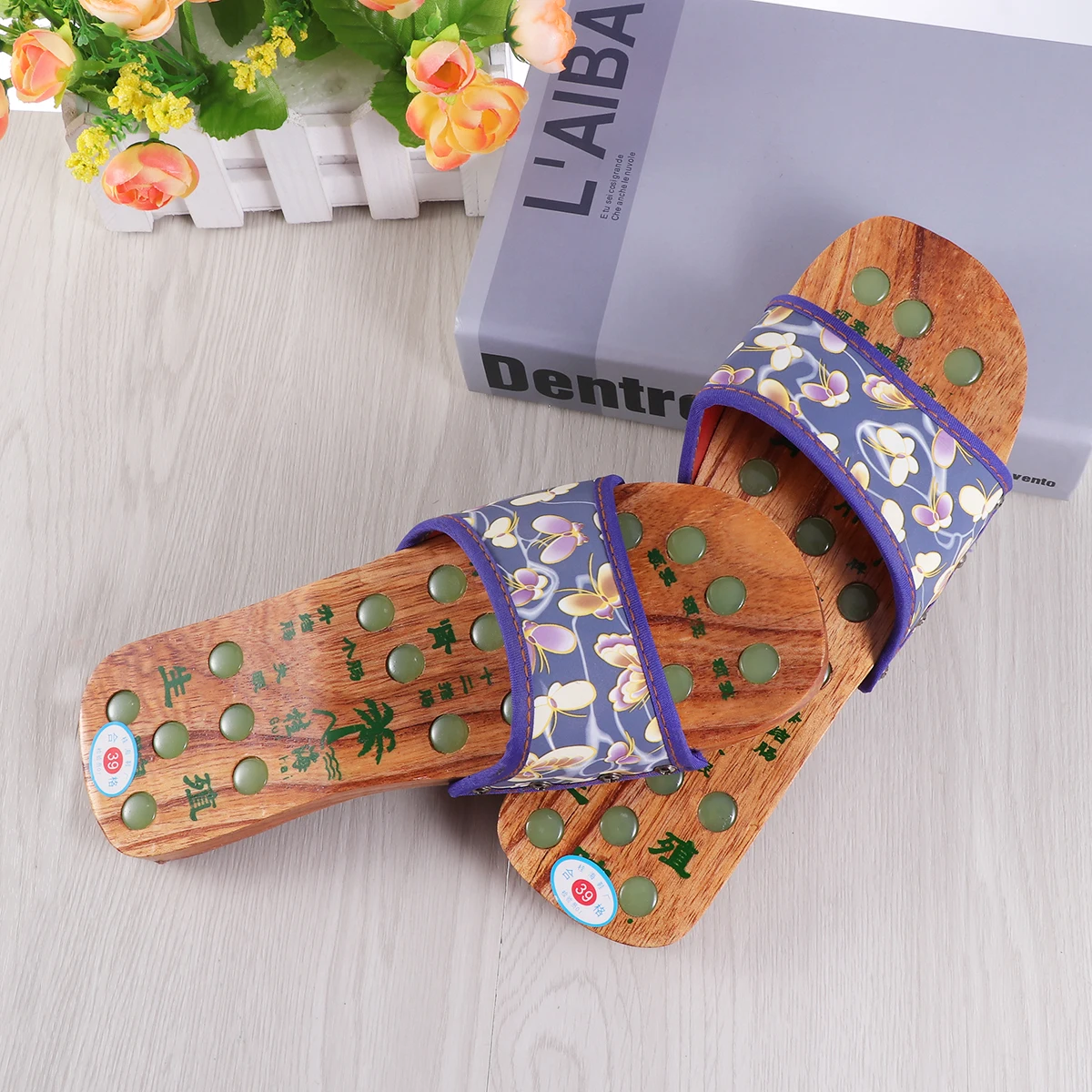 

Slippers with Grippers for Women Massage Foot Shoes Magnetic Pain Relief Non-slip