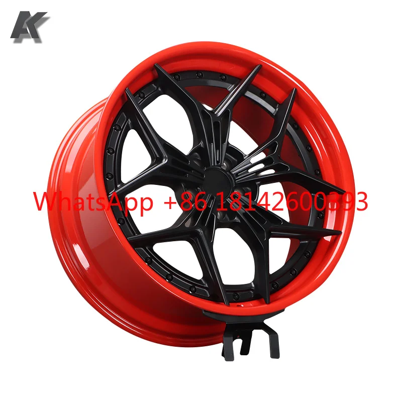 19-22 Inch 2-Piece Double Color Deep Dish Concave Forged Aluminum Alloy Wheels High Quality Car Rims