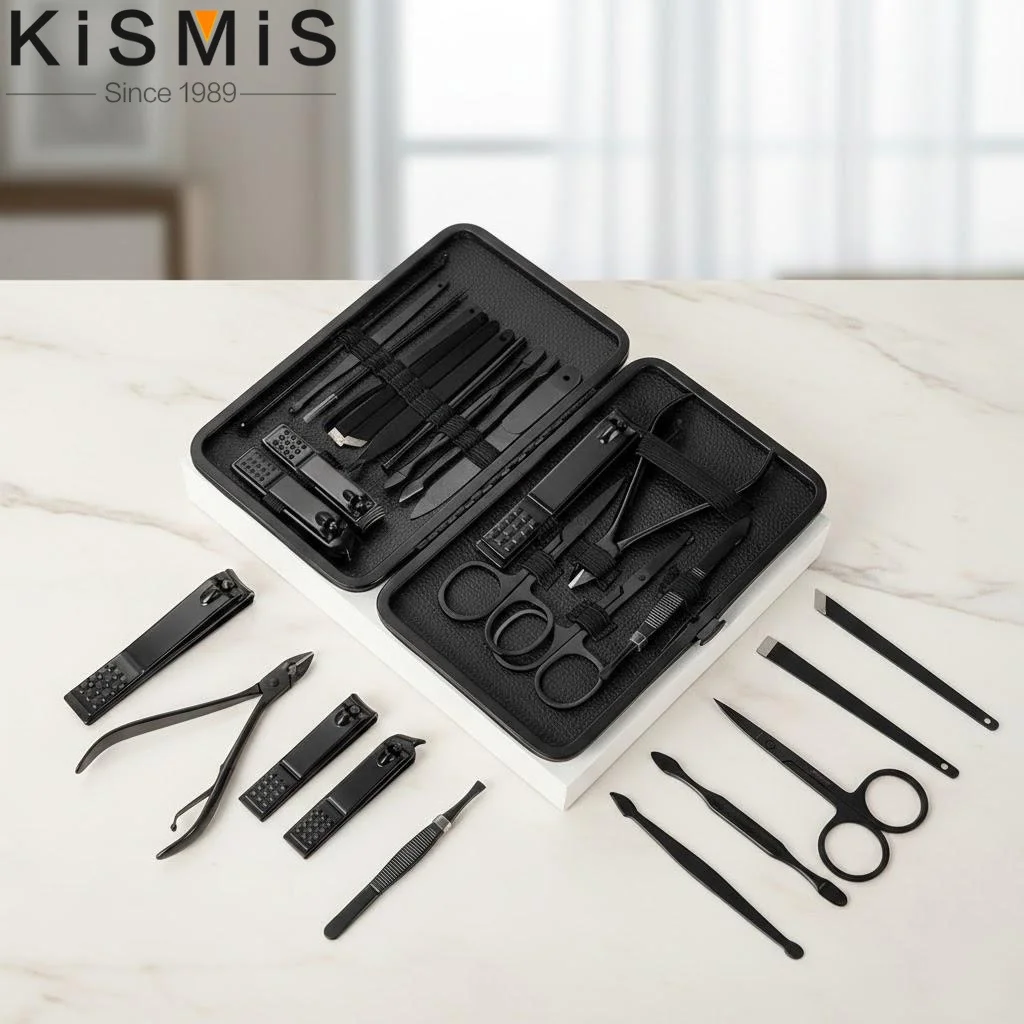 Stainless Steel Nail Clippers Set 7-18PCS Complete Manicure Pedicure Kit Nail Care Beauty Tools Grooming