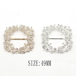 New 1Pcs/Lot 49mm Alloy Hollow Rhinestone Buttons DIY Sewing Ribbon Decorative Costume Jewelry Accessories