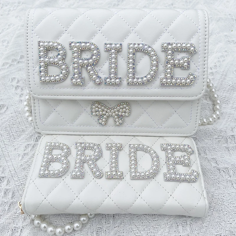 Borsa da sposa borsa a tracolla con catena di perle da sposa per essere borsa a catena di fidanzamento di nozze pochette borsa di perle per feste