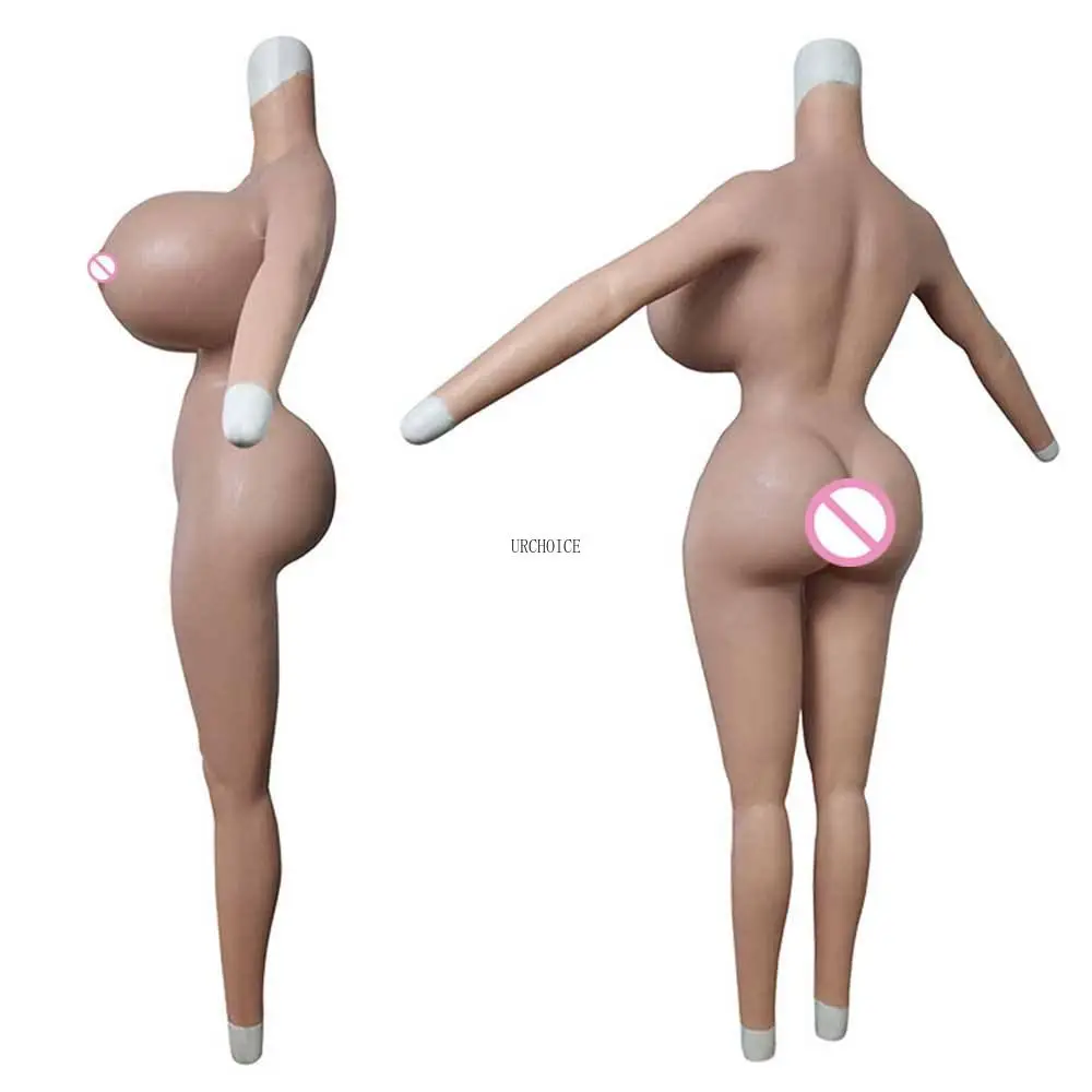 Male To Female Silicone Bodysuit Huge X Cup With Arms Hips Lifting Buttock Fake Vagina Artificial Breasts Sissy Cosplay