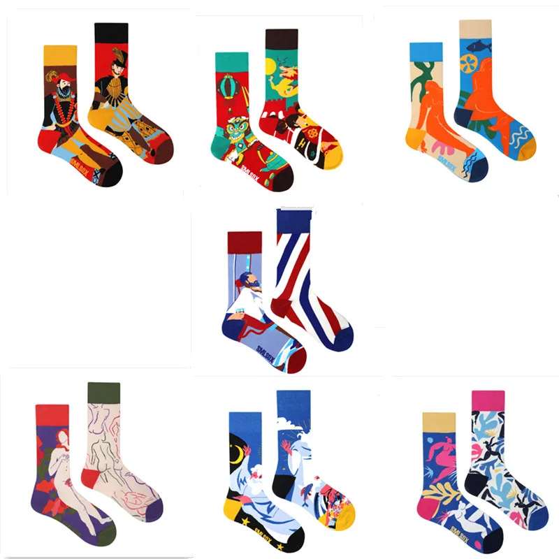 2023 New Man Women Sock Original AB Tide Socks Medium High Tube Colorful Cotton Socks Unisex Hip Hop Street Skateboard Socks