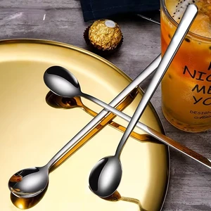 304 spoons of long strap stainless steel, stirring ice cream and coffee spoons, kitchen utensils, 5pcs 10 Main Teaspoint Sales - №9