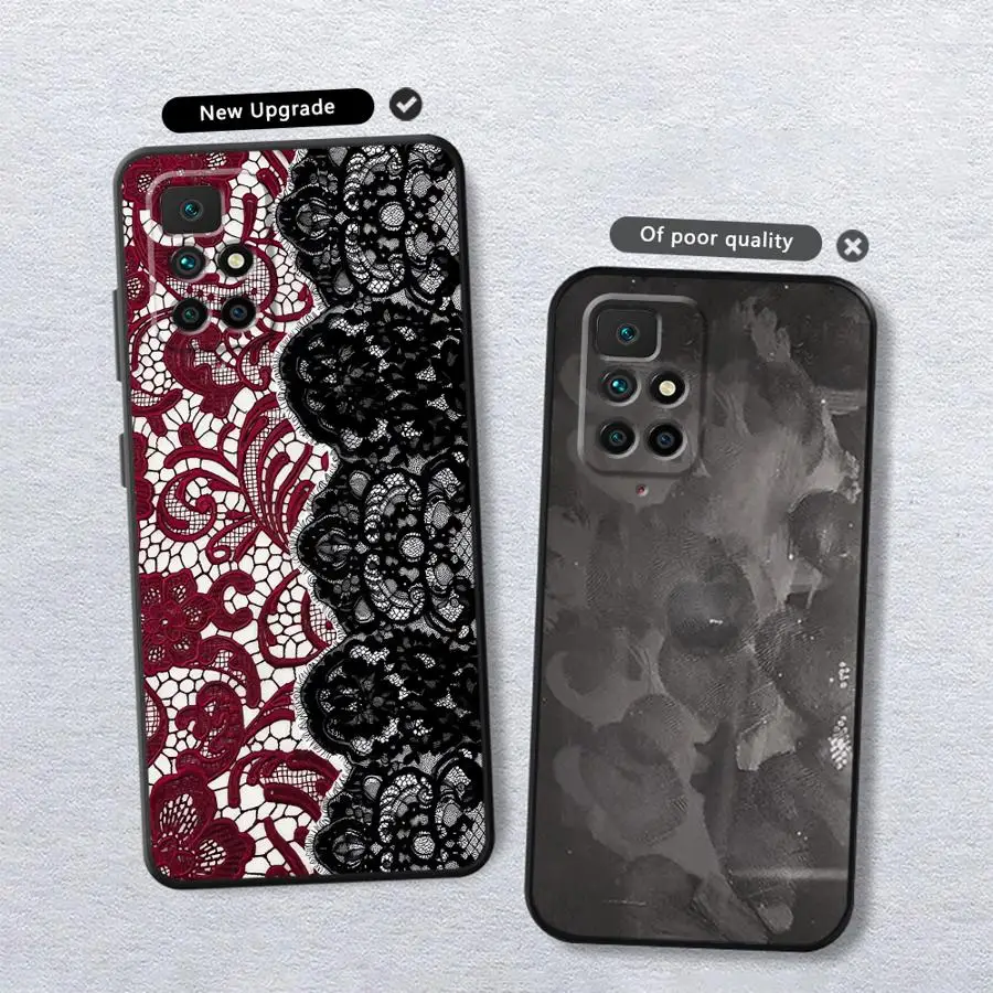 Case for Xiaomi Redmi 12C 9 13C 10 A3 A5 A1 A2 Plus K40 K80 Pro 14C A4 Funda Phone Cover Lace Flower view 4