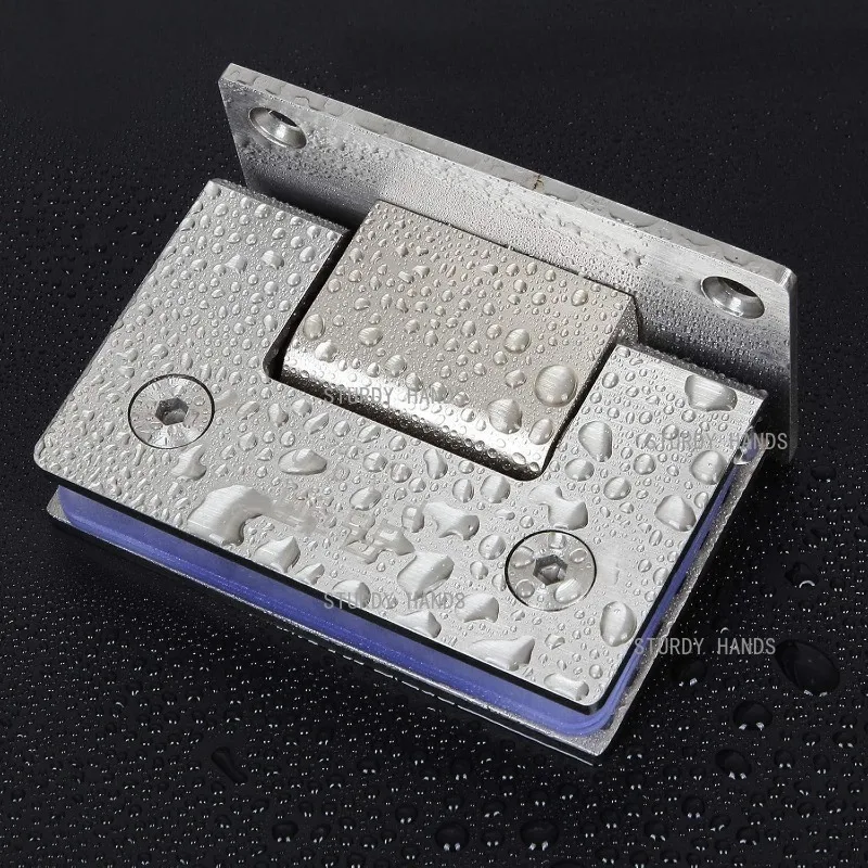 2PCS Stainless Steel 90 Degree Glass Door Hinge, Frameless Shower Glass Door Hinge, Bathroom Glass Clip, Hardware Accessories