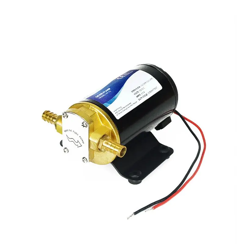 FP-12 24V Mini Gear Oil Pump, Pure Copper Self-Priming Pump for Car Engine Lubrication, Fuel Transfer Pump