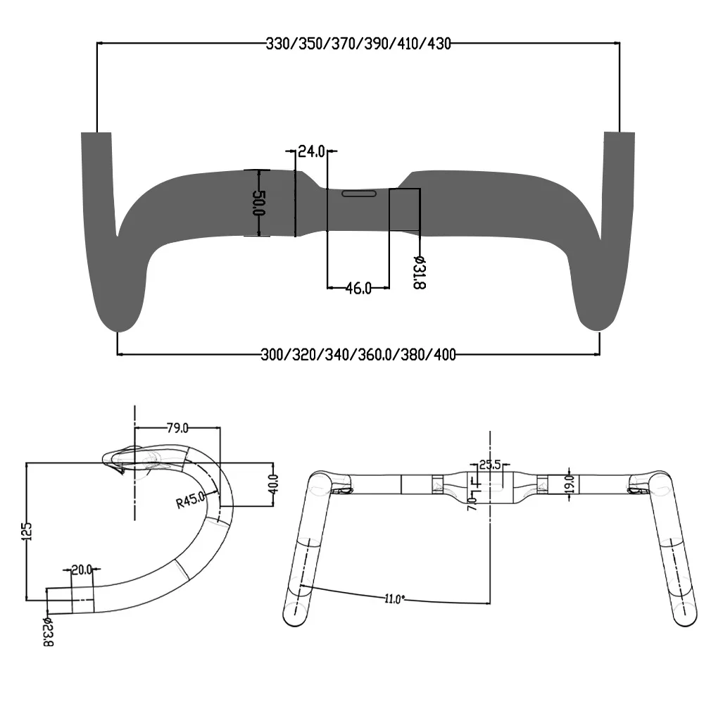 BALUGOE Carbon Fiber Road Bike Handle Mountain Bike Handlebars Full Internal Wiring Professional Competition Cycling Accessories