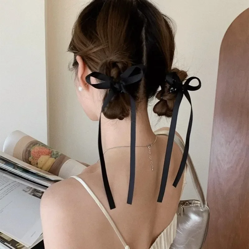 2PC Lovely Small Ribbon Hair Claw Clips for Women Girls Kids Child Ballet Hairpin Headband Gift Party Holiday Hair Accessories