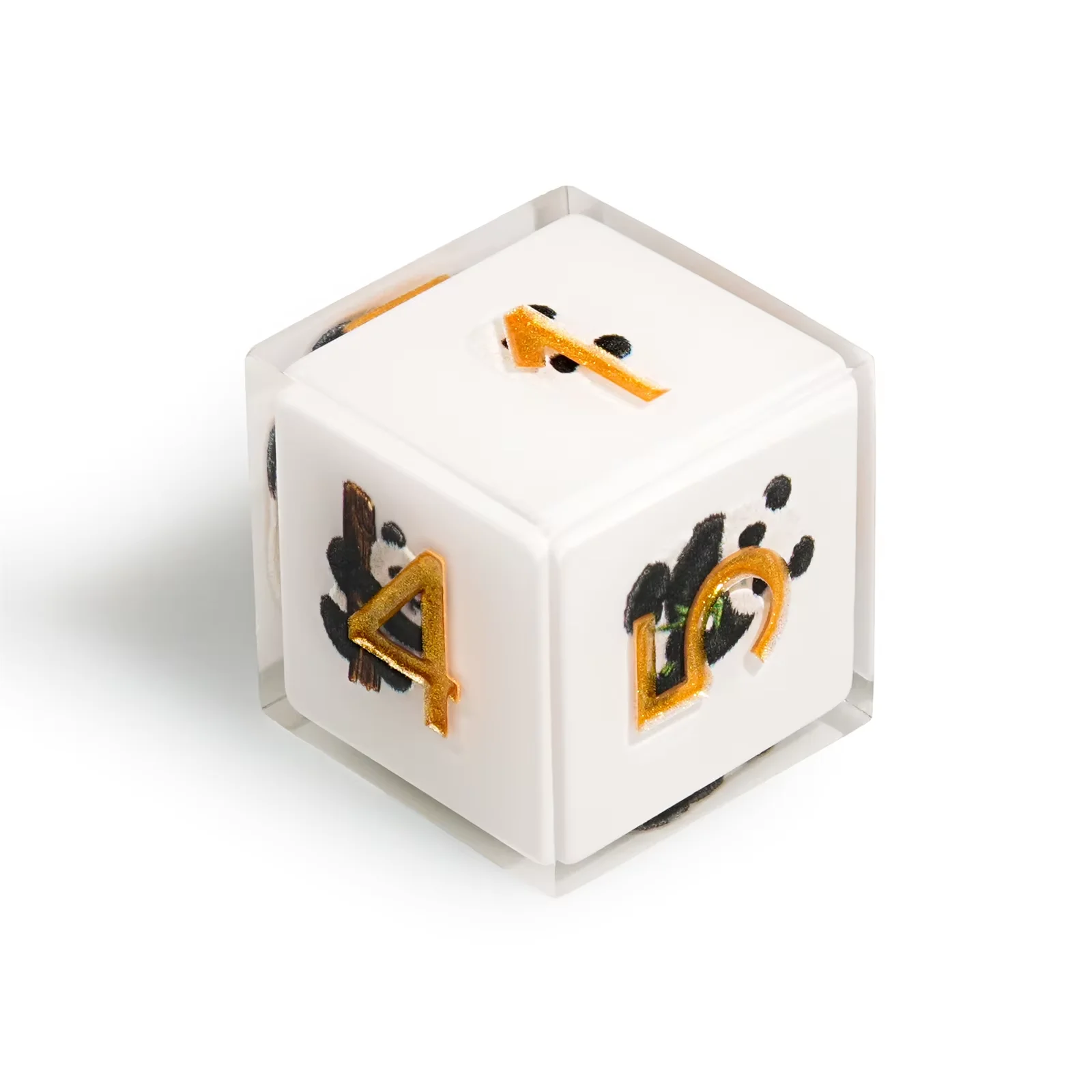 1-7 pçs panda verde dnd leite branco resina sólida conjunto de dados multi-face dados poliédricos para jogo d & d coc role play rpg jogo de mesa