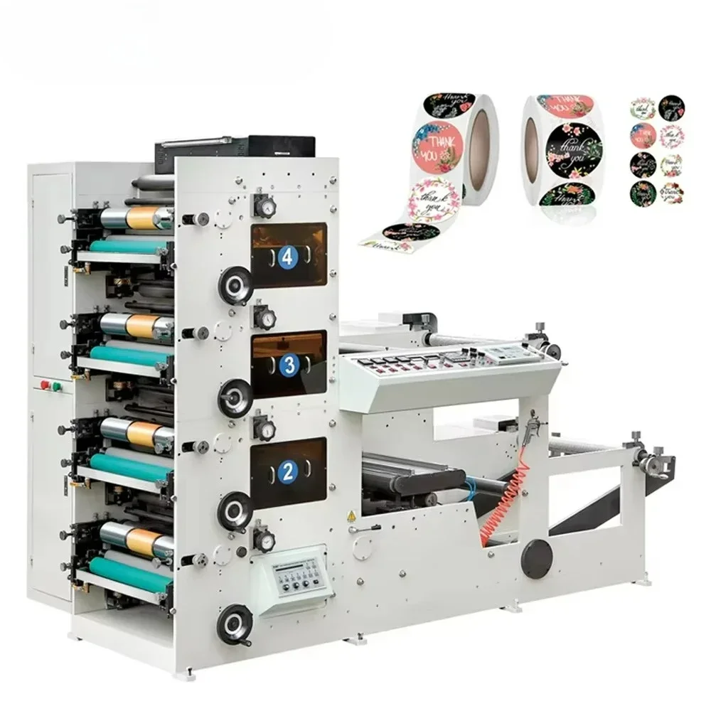 Customized Narrow Web Label Flexo Printing Machine Roll Adhesive Label Sticker Printing Machine For Sale