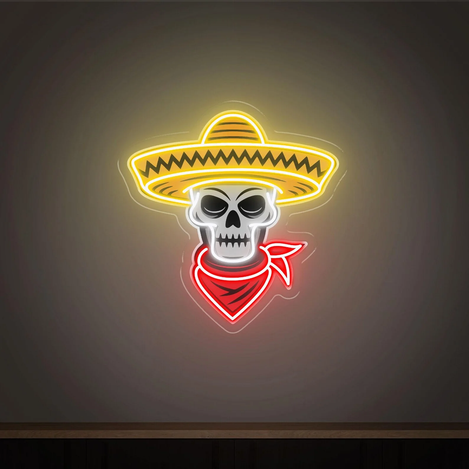 Devil Skull Neon Sign, Skull Horns Wall Art, Horror Skull Neon Decor, Halloween Party Led Sign, Cafe and Bar Decor