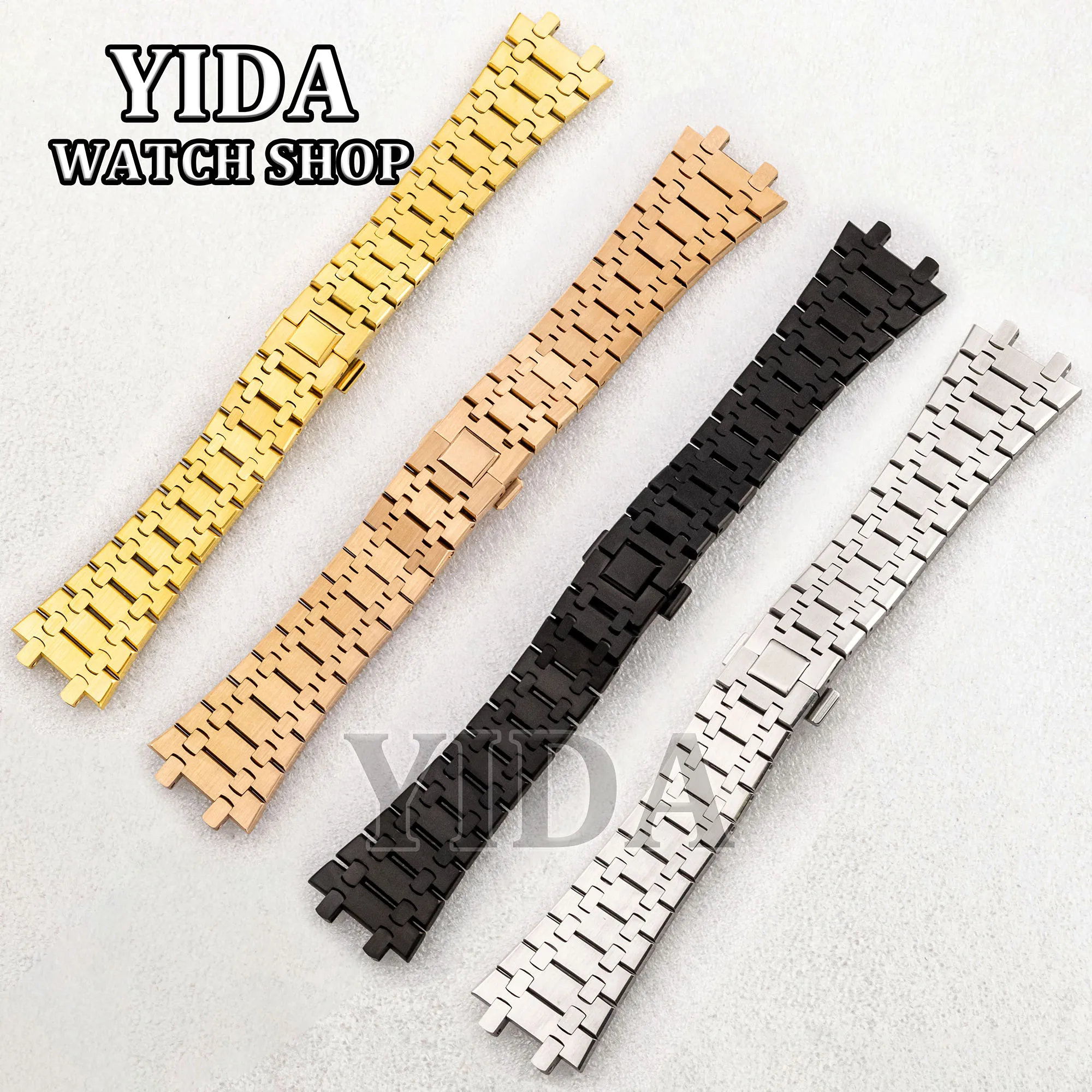 26MM Stainless Steel Watch Band Butterfly Buckle Black Silver Gold Rose Gold Bracelet Watchband Watch Modify AccessoriesParts