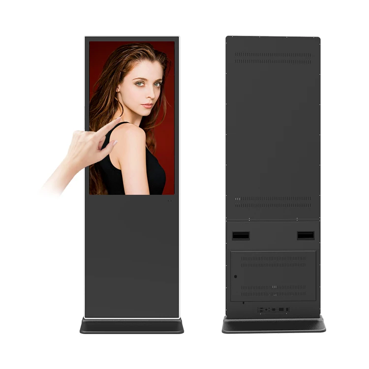 HUSHIDA Digital-signage-kiosk 43 50 Inch Indoor Digital Standee Touch Floor Stand Advertising Display Kiosk Machine