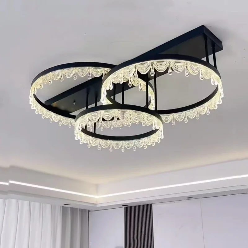 Modern Luxury Crystal LED Ceiling Light Bedroom Restaurant Light With Full Spectrum Eye Protection Suitable For Home Decoration
