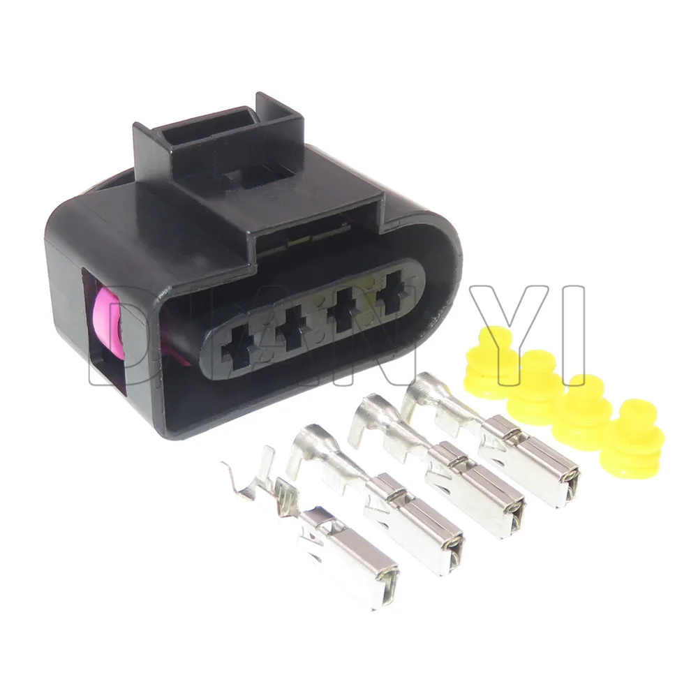 1 Set 4 Way Car Waterproof Connector AC Assembly 4B0973724 4B0 973 724 Ignition Coil Wire Socket With Pins For VW