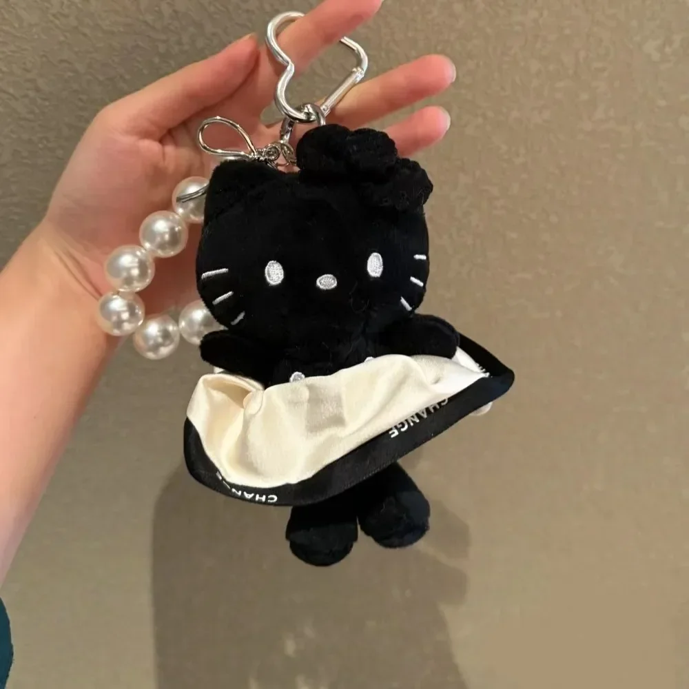 Porte-Clés Hello Kitty Mininstants Authentique de 13cm, Pendentif en Peluche, Série Chat KT Noir Kawaii Créatif, Accessoires de Sac, Cadeaux, 2025