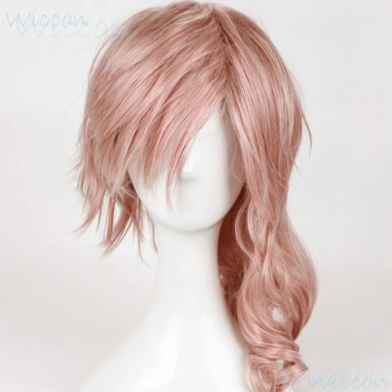 Game FFXIII Eclair Farron Lightning Cosplay Final Fantasy XIII Cosplay FF13 Pretty Pink Long Wig Cosplay Prop Party for Women