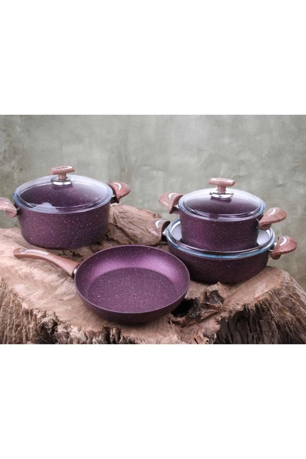 

DOLBOVI 7 piece granite Cookware purple color Cookware Set