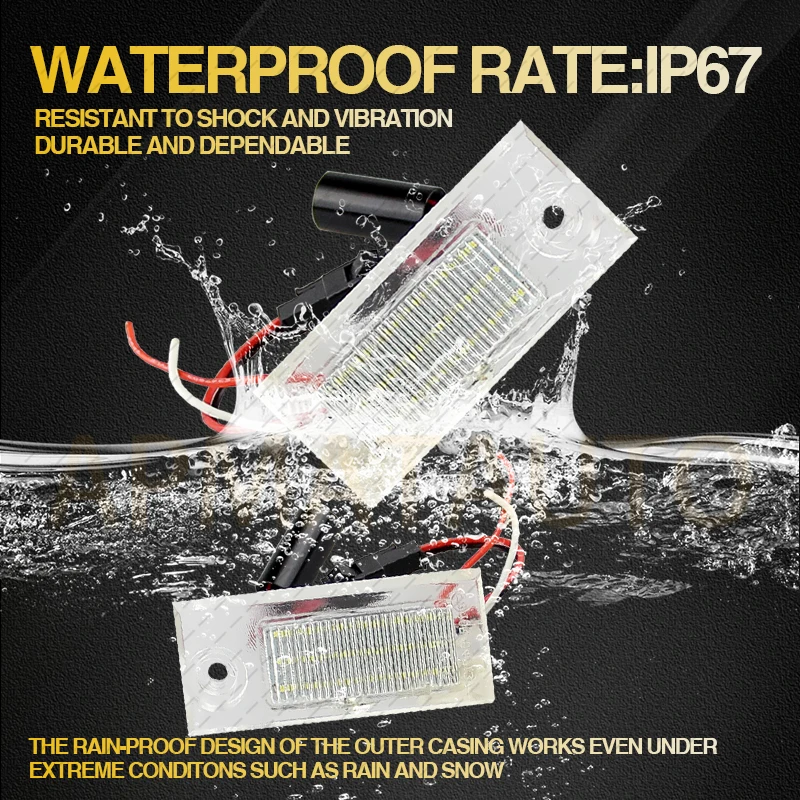 2 قطعة Canbus LED رقم لوحة ترخيص أضواء لأودي A6 C5 4B سيدان 1997-2004 مصابيح ترخيص بيضاء OEM # :4B5943021 اكسسوارات السيارات #5