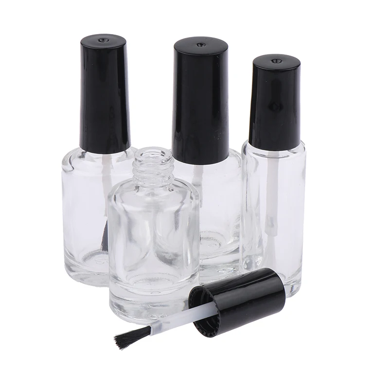 Bouteille de vernis à ongles africain avec bouchon en plastique, bouteille de gel à ongles, récipient avec couvercle, pinceau de maquillage, bouteille de gel à ongles, 5ml, 10ml, 15ml