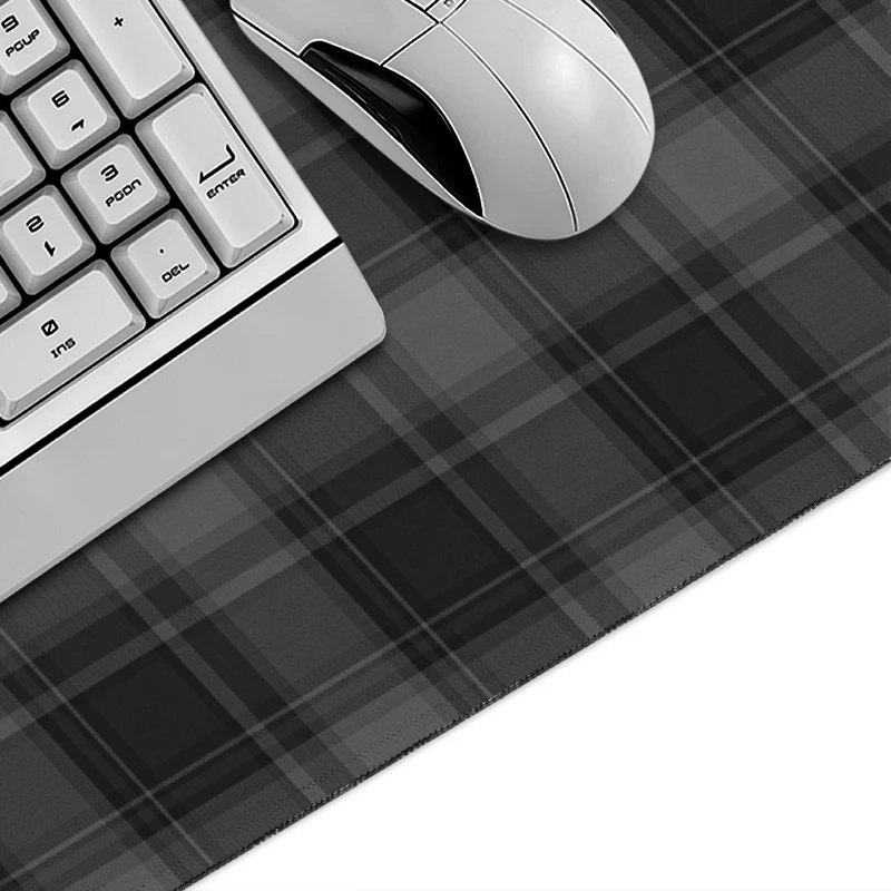 Mouse Pad Black Grey Gingham Plaid Gaming XL Large HD Computer Mousepad XXL Mouse Mat Natural Rubber Soft Non-Slip Mouse Mats