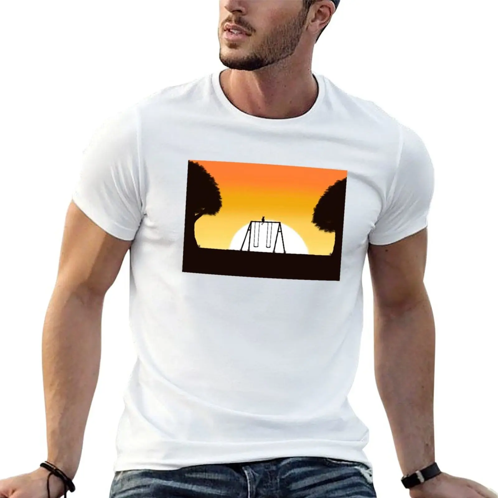 Cat and The Sunset T-Shirt Breathable Travel T-Shirt
