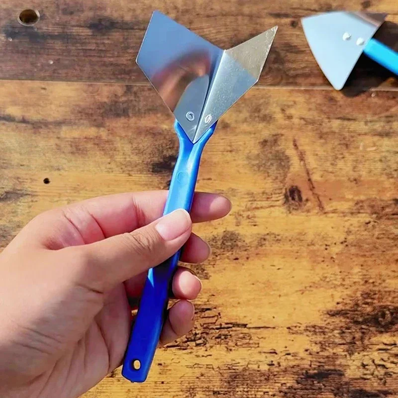 Stainless Steel Spatula Sealing Tools Corner Trowel Plastic Handle Trowel Painting Putty Internal External Corner Putty Scraper