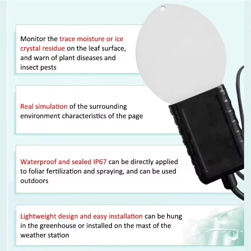 

【2026】BGT IP65 RS485 4-20mA Leaf Wetness Water Content Humidity Moisture Probe Meter Sensor for Plant