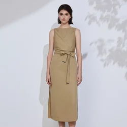 K2335L Luxury Women's Clothing Summer Clothes for Women Elegant Tencel Linen Vest Dress High Quality Ladies Ready to Wear