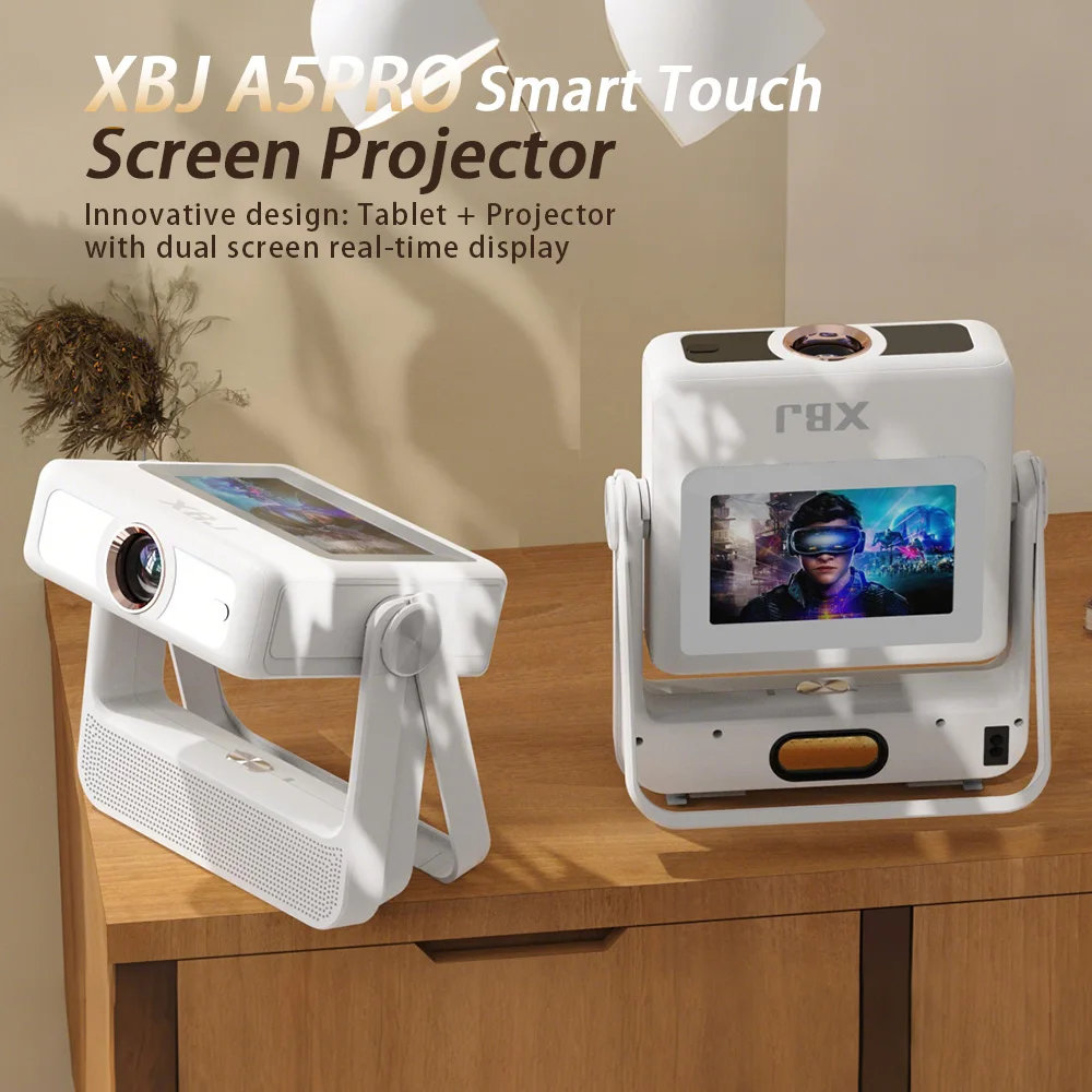 XBJ A5Pro 1080p Smart Projector With Screen Wifi6 BT5.2 Auto Focus Portable Projector 4k Home Cinema Indoor Outdoor