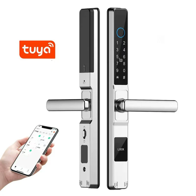 Tuya Smartlife WiFi Remote Control Waterproof Smart Lock Sliding Aluminum Door Digital Password Card Fingerprint Electronic Lock