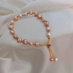 Baroque Natural Pearl Bracelet Sexy For Woman Bracelet Fashion Lady Temperament Bracelet Jewelry South Korea