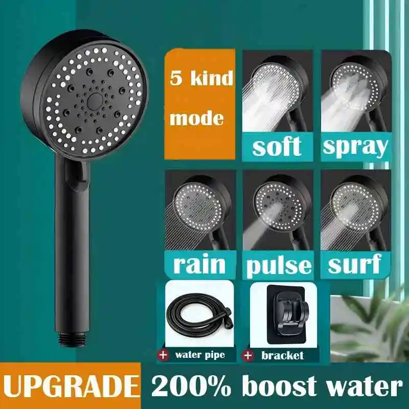 Shower Head Bathroom Accessories Sink Faucet 5 Modes High-Pressure Handheld Showerhead Water Saving Bathroom Accessories Set