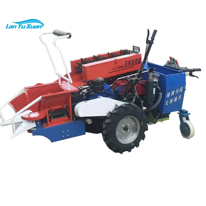 Walking tractor with corn stalk harvester Diesel multi-function corn harvester Corn cropping machine